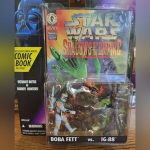 Vintage 1996 Star Wars Shadows of the Empire Boba Fett vs. IG-88 Figures